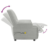 Fauteuil de massage gris clair similicuir daim