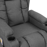 Fauteuil de massage inclinable Gris clair Tissu