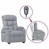 Fauteuil de massage inclinable Gris clair Tissu