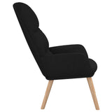 Chaise de relaxation Noir Tissu