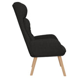 Chaise de relaxation Noir Tissu