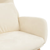 Chaise de relaxation Blanc crème Velours