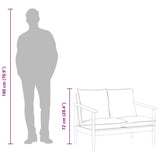 Canapé 2 places noir cuir véritable et bois d'acacia solide