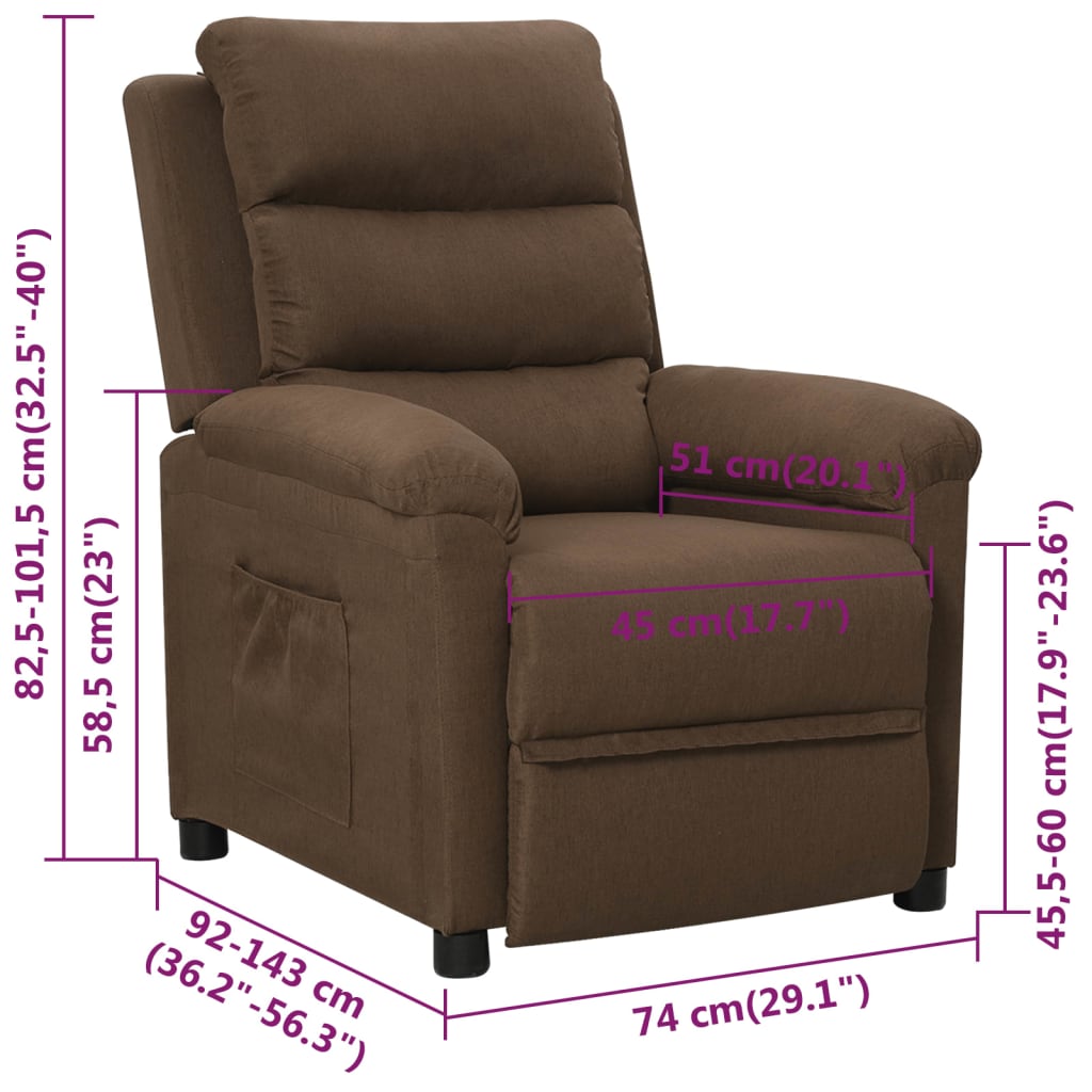Fauteuil inclinable Marron Tissu