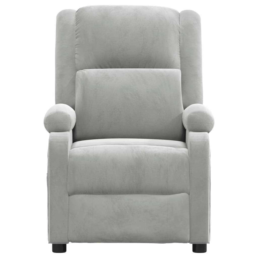 Fauteuil inclinable gris clair velours