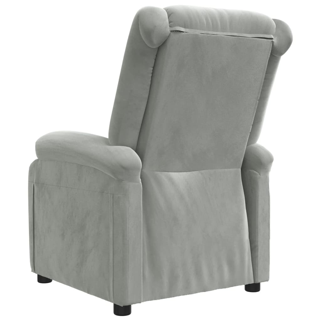 Fauteuil inclinable gris clair velours