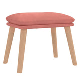 Chaise de relaxation avec tabouret Rose Velours