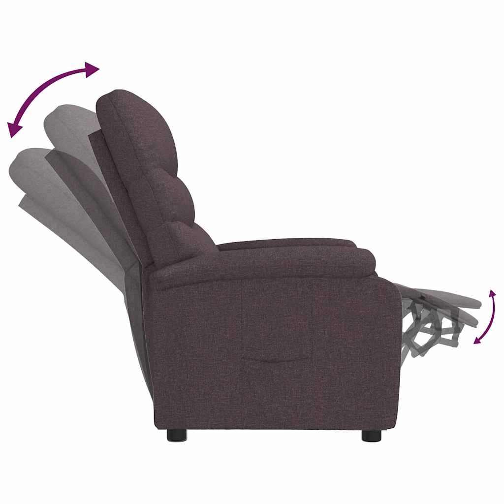 Fauteuil inclinable Marron foncé Tissu
