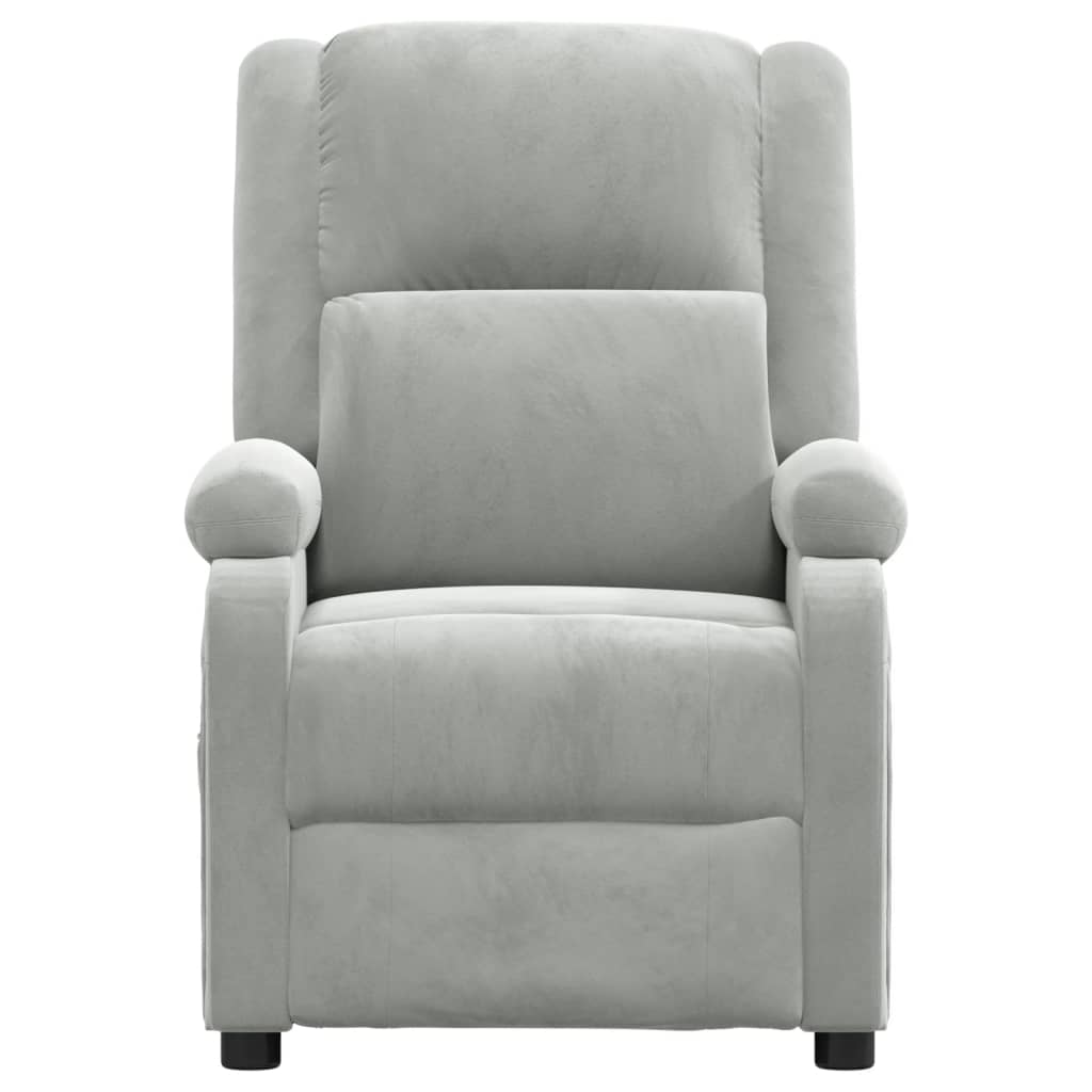 Fauteuil inclinable électrique gris clair velours
