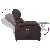 Fauteuil électrique de massage Marron foncé Tissu