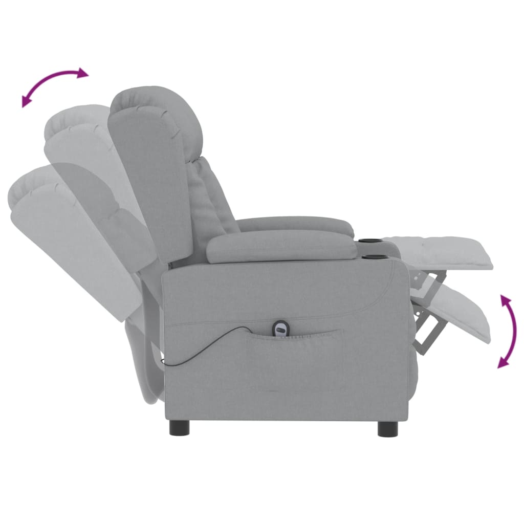 Fauteuil inclinable électrique Gris clair Tissu