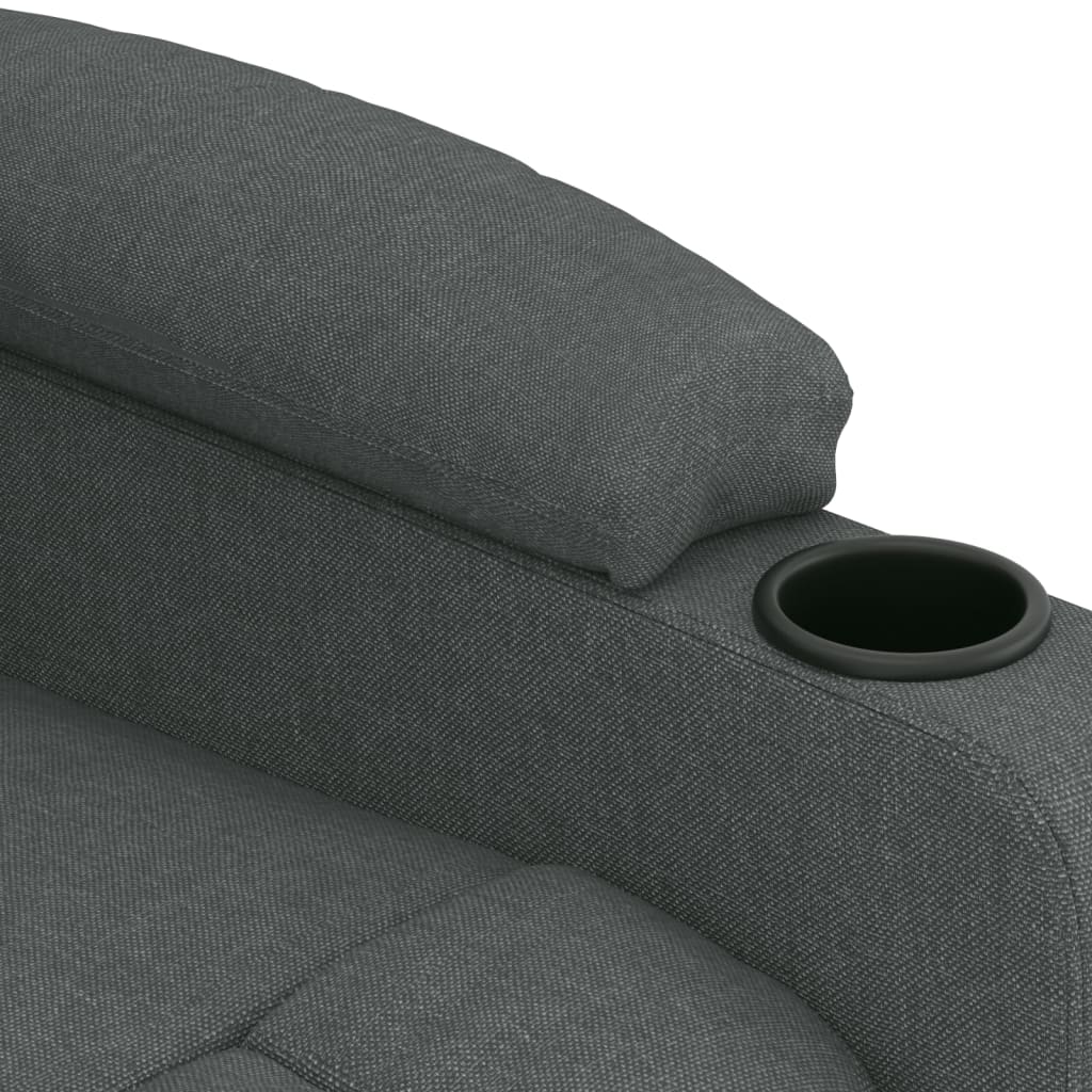 Fauteuil inclinable électrique Gris foncé Tissu