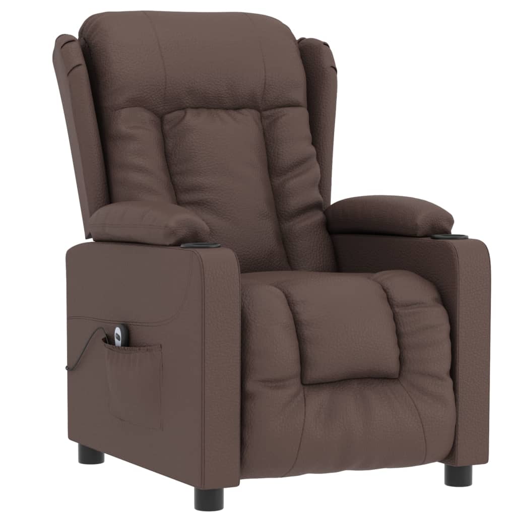 Fauteuil inclinable électrique Marron Similicuir