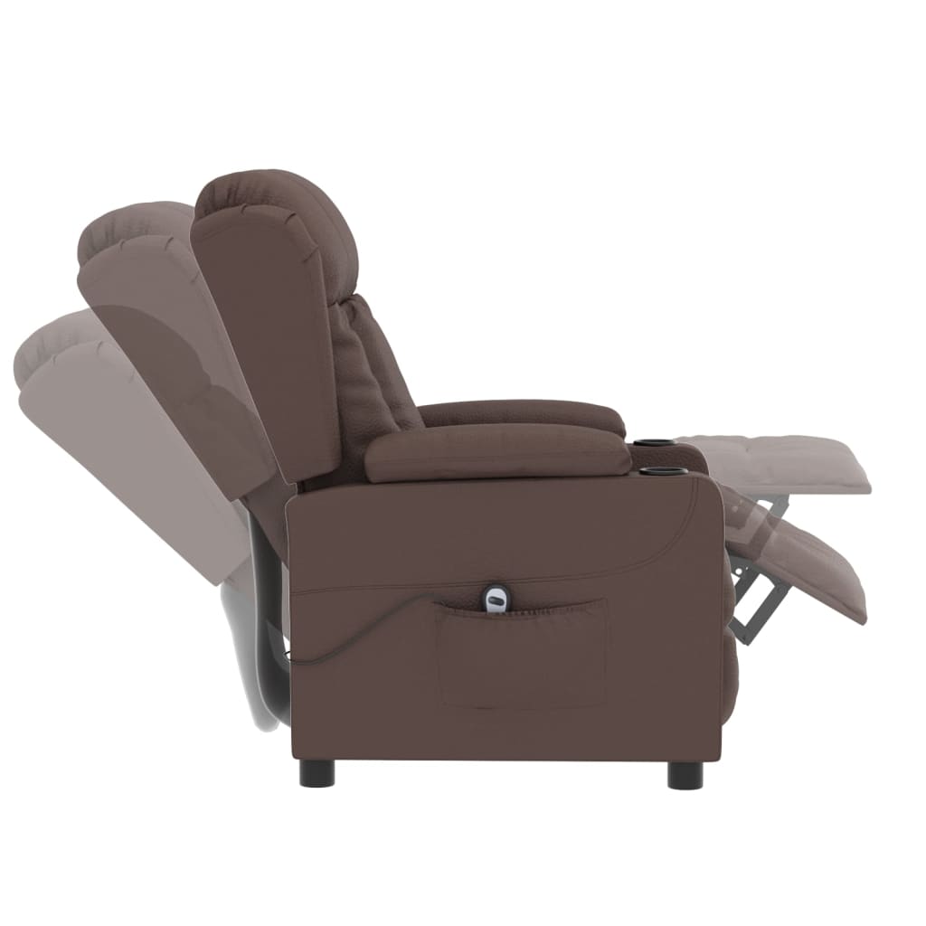 Fauteuil inclinable électrique Marron Similicuir