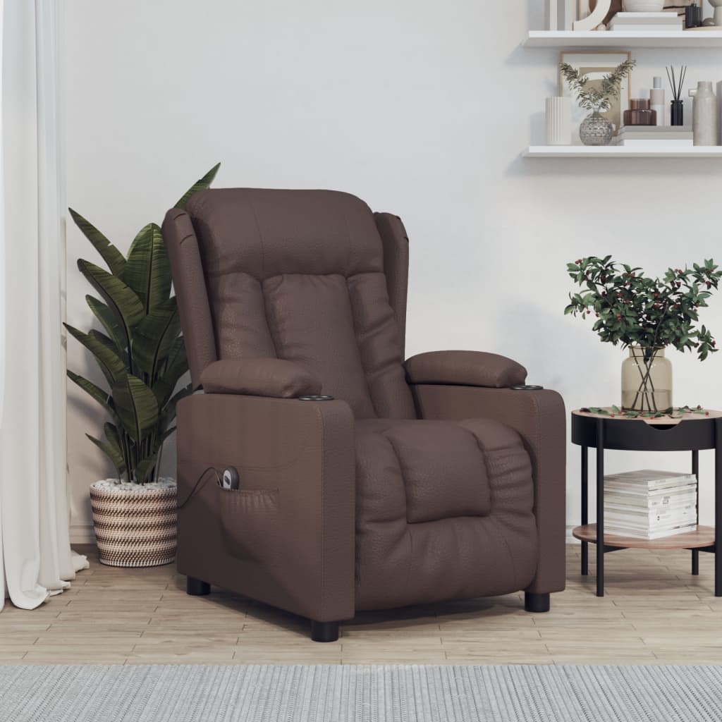 Fauteuil inclinable électrique Marron Similicuir