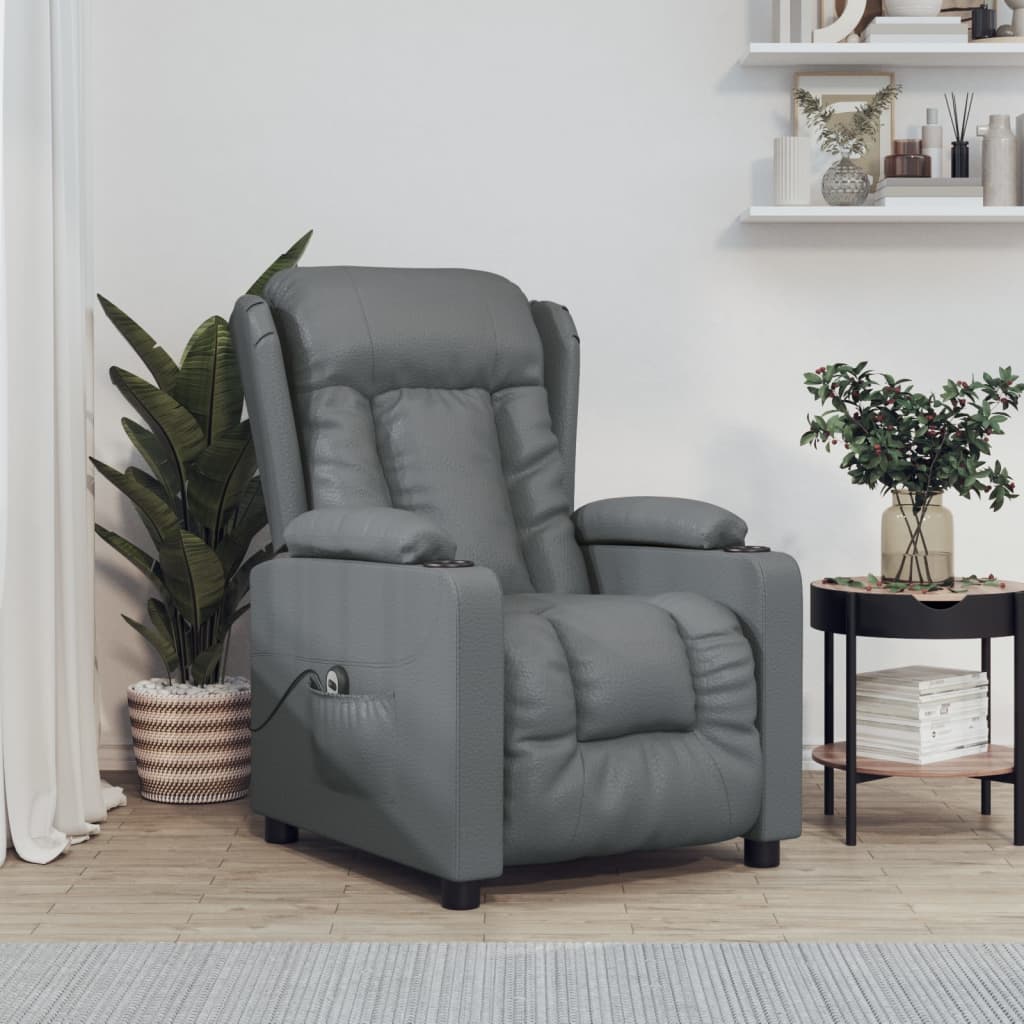 Fauteuil inclinable électrique Gris Similicuir