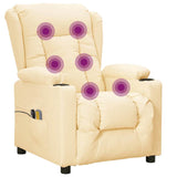 Fauteuil de massage électrique Crème Similicuir