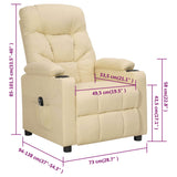 Fauteuil inclinable électrique Crème Tissu