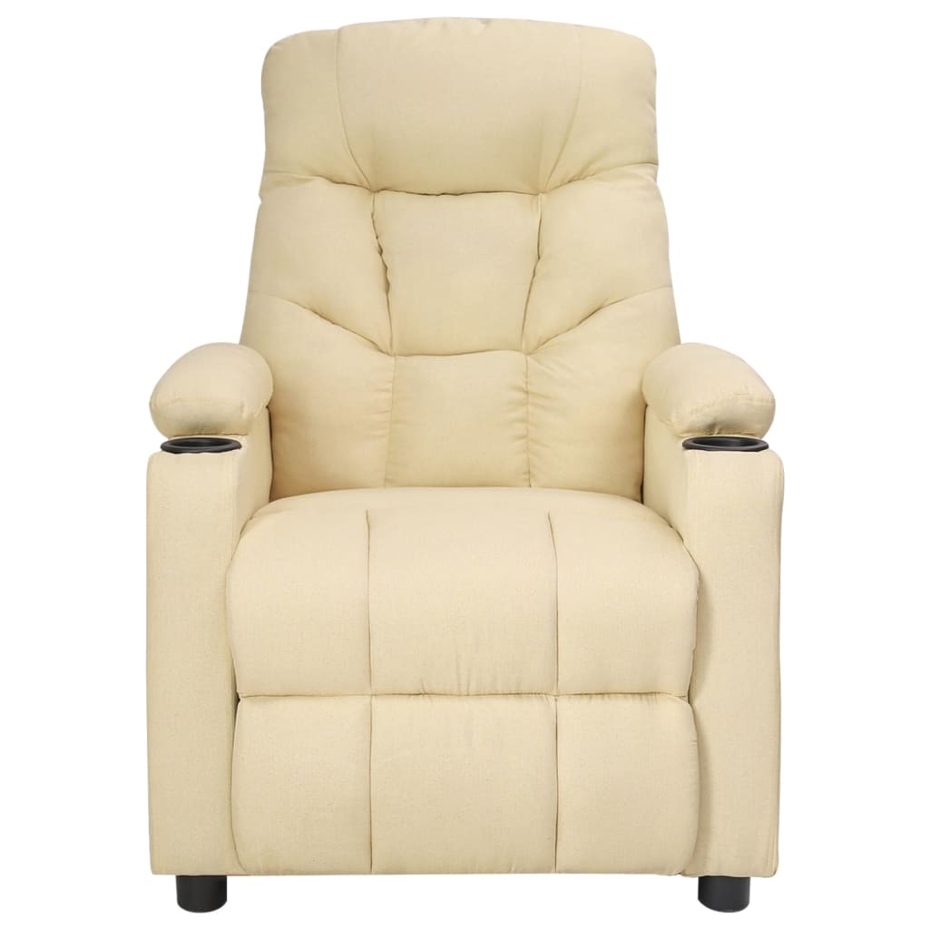 Fauteuil inclinable électrique Crème Tissu
