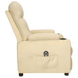 Fauteuil inclinable électrique Crème Tissu