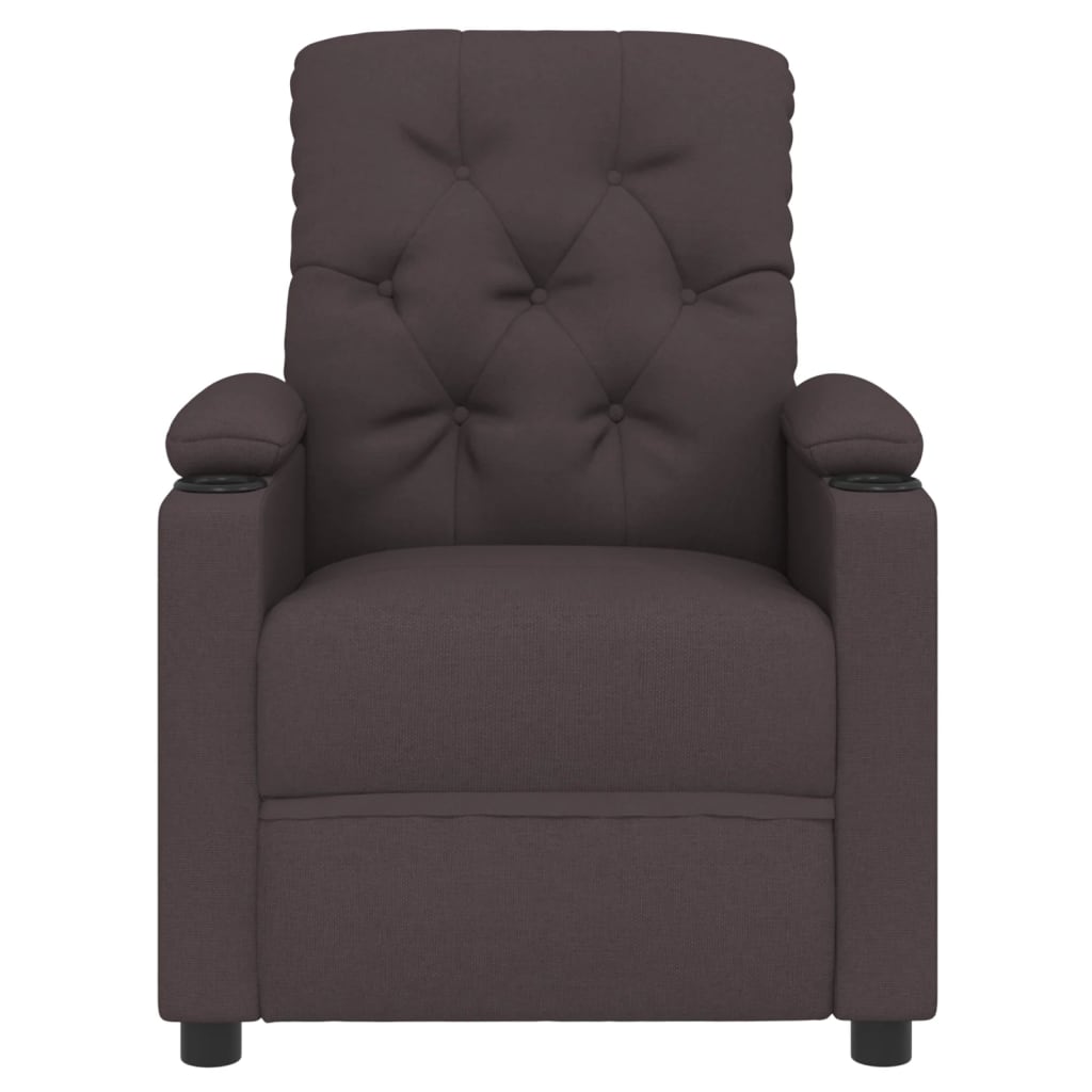 Fauteuil inclinable électrique Marron foncé Tissu