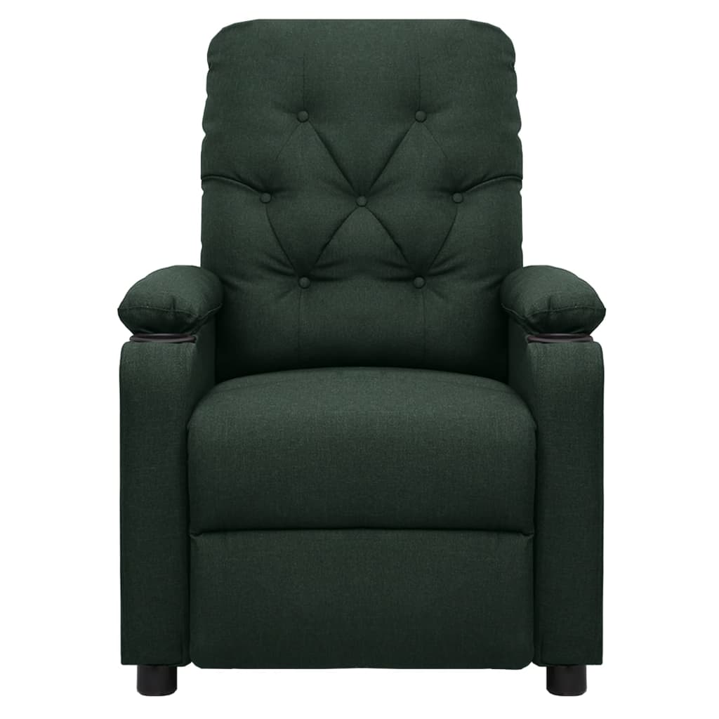 Fauteuil inclinable électrique Vert foncé Tissu