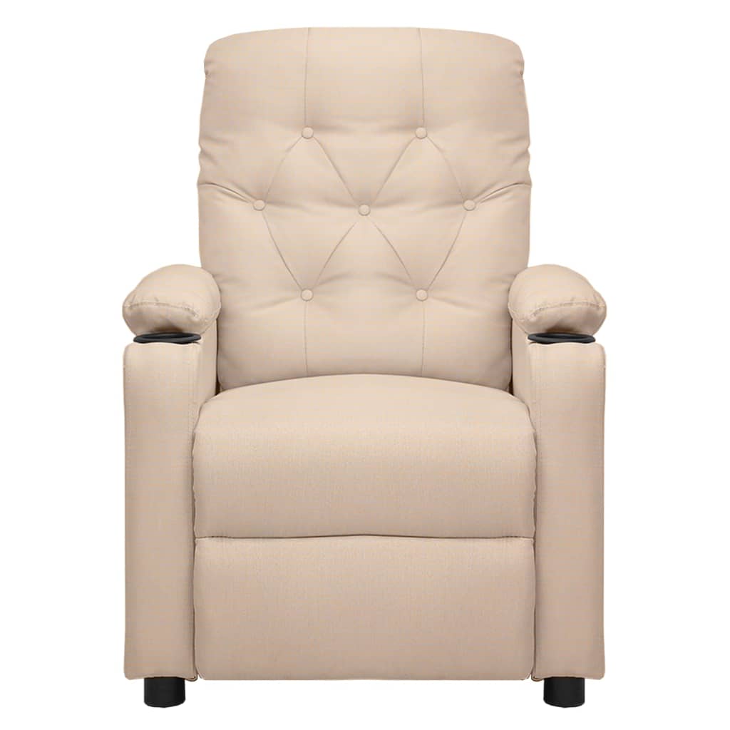 Fauteuil inclinable électrique Crème Tissu
