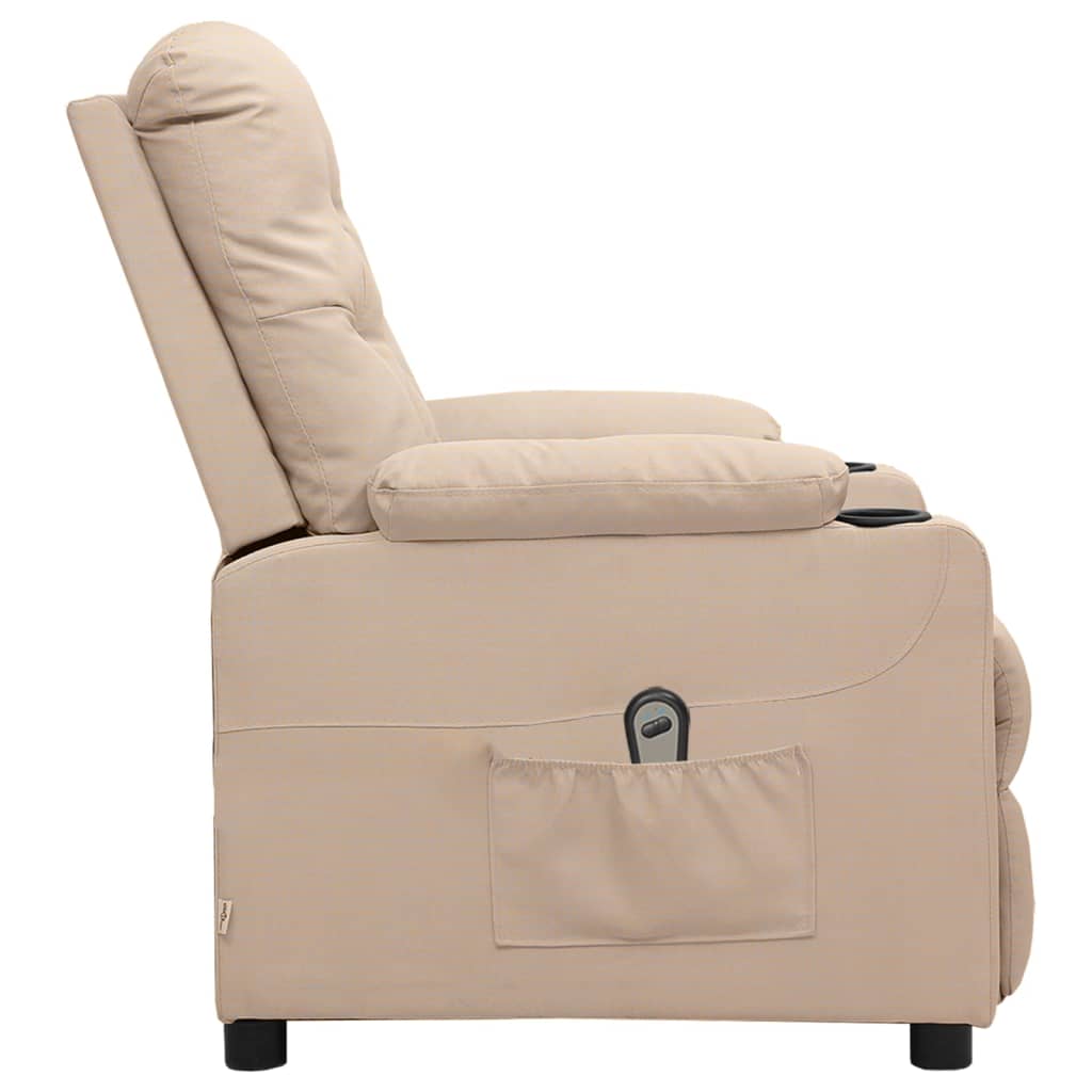 Fauteuil inclinable électrique Crème Tissu