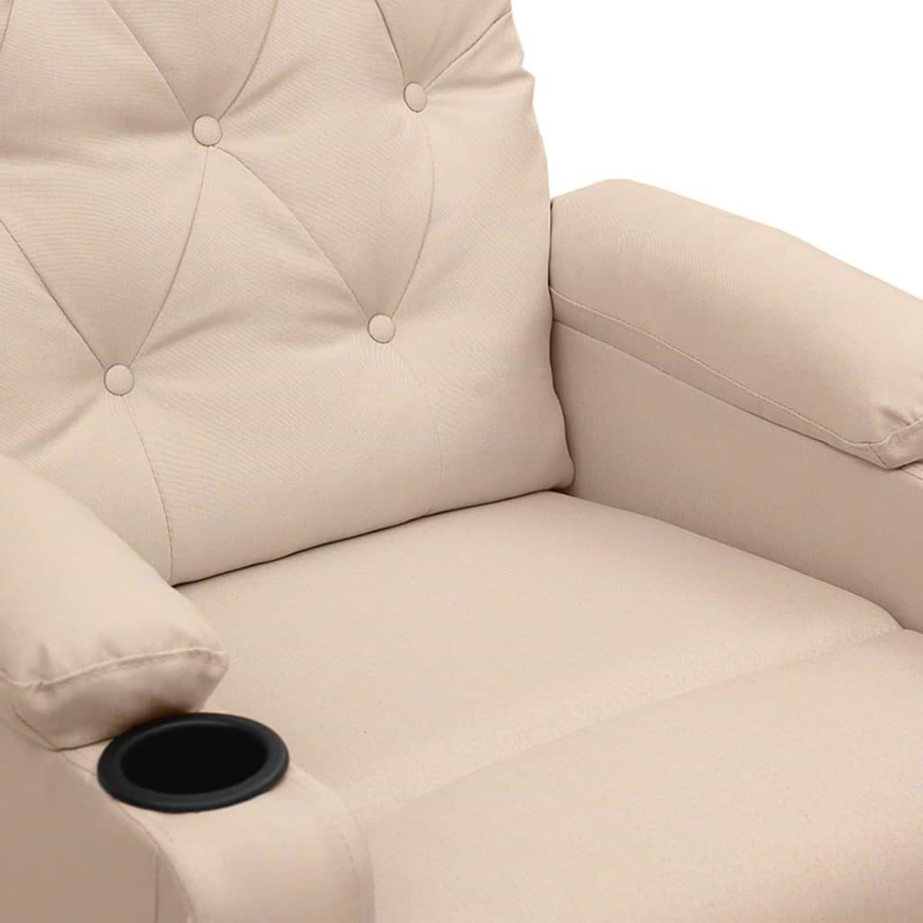 Fauteuil inclinable électrique Crème Tissu