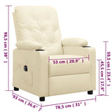 Fauteuil inclinable électrique Crème Similicuir