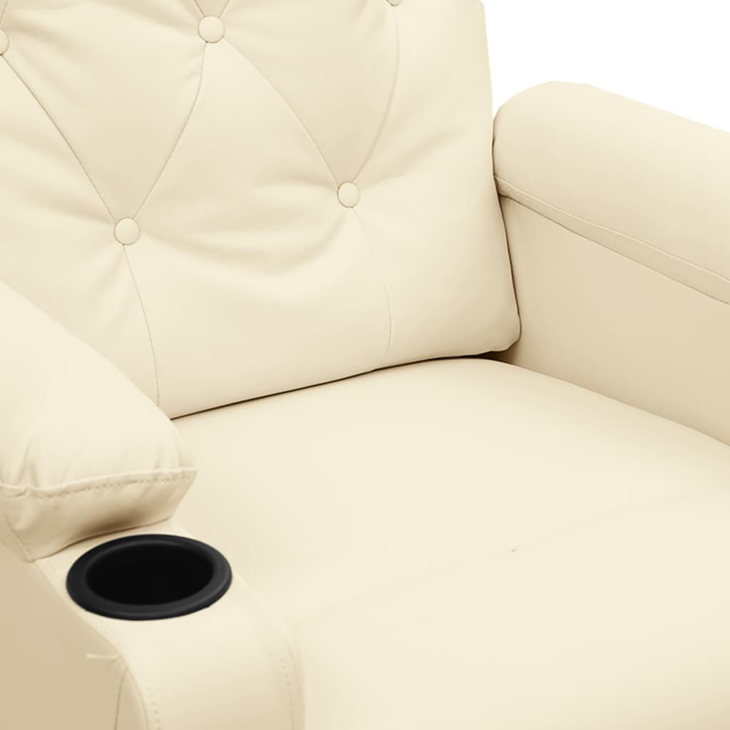Fauteuil inclinable électrique Crème Similicuir