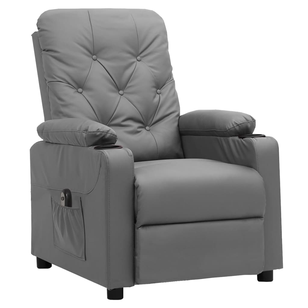Fauteuil inclinable électrique Gris Similicuir