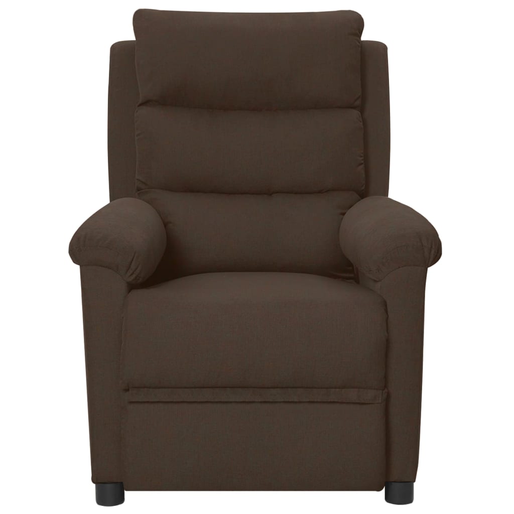 Fauteuil inclinable électrique Marron foncé Tissu