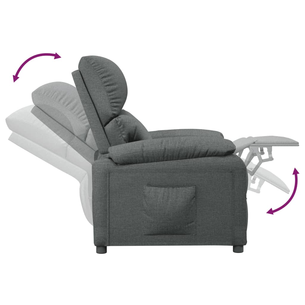 Fauteuil inclinable Gris foncé Tissu