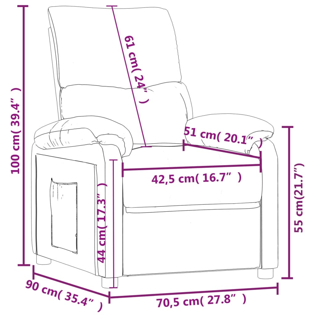 Fauteuil inclinable Gris foncé Tissu