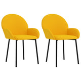 Chaises à manger lot de 2 Jaune Velours