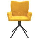Chaises pivotantes à manger lot de 2 Jaune Velours