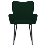 Chaises à manger lot de 2 Vert foncé Velours