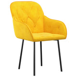 Chaises à manger lot de 2 Jaune Velours