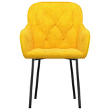 Chaises à manger lot de 2 Jaune Velours