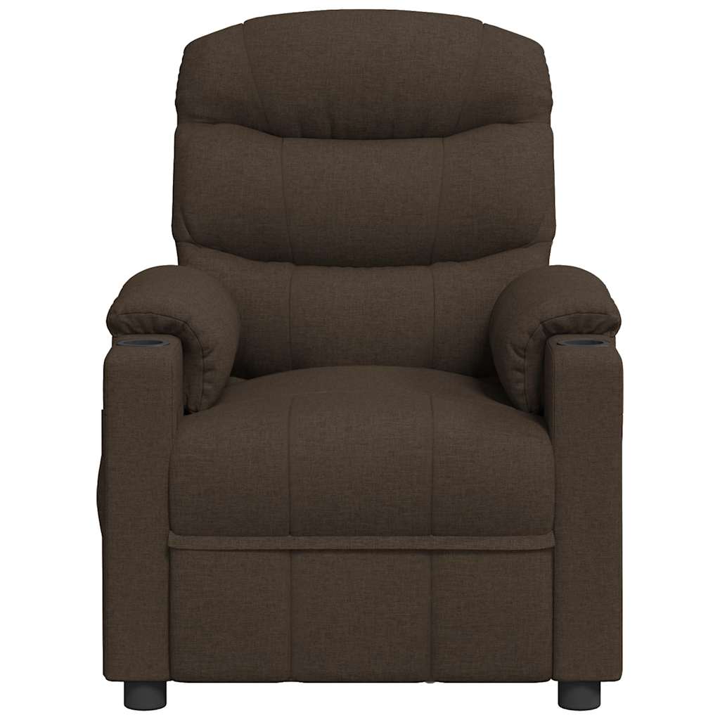 Fauteuil inclinable en tissu marron foncé