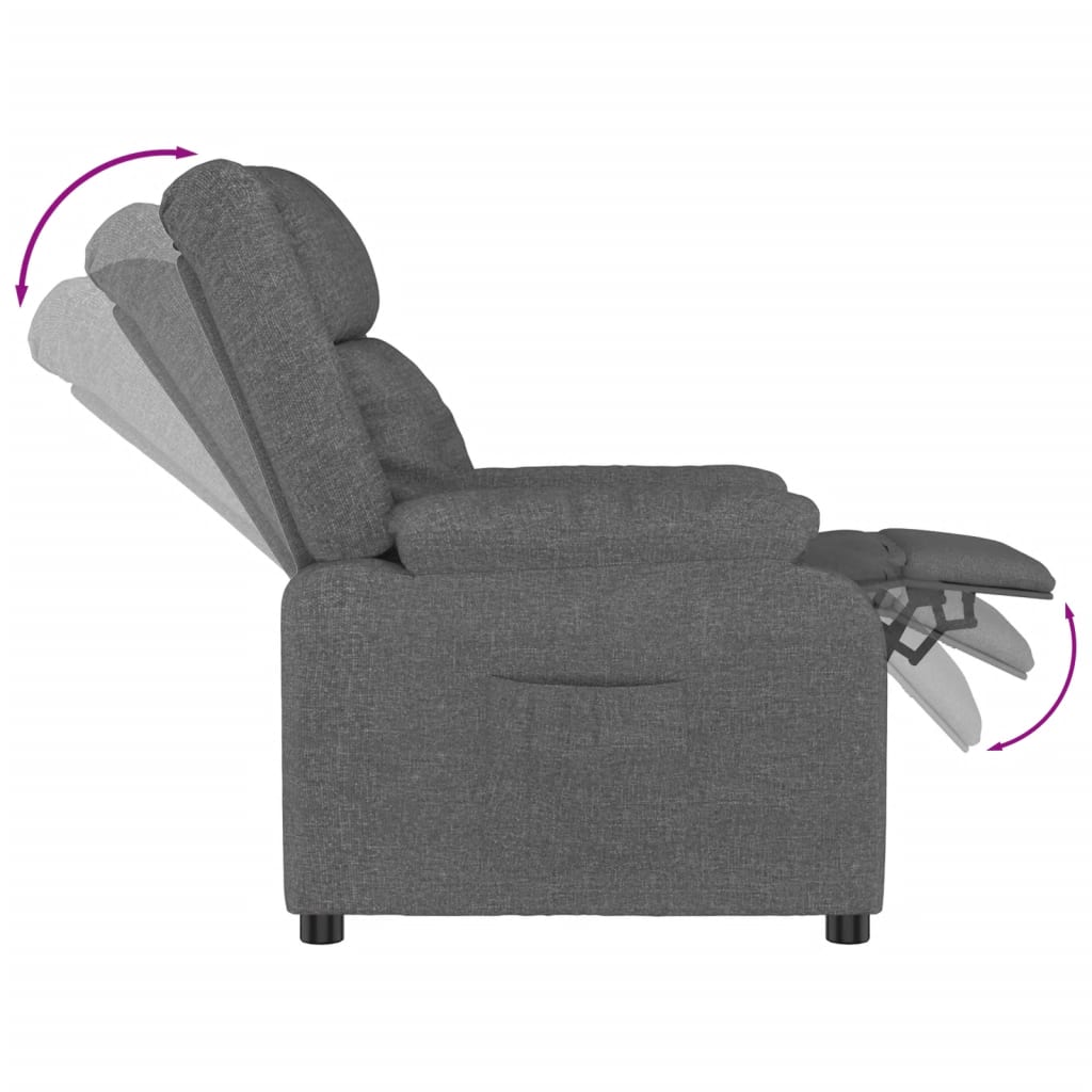 Fauteuil inclinable Gris foncé Tissu