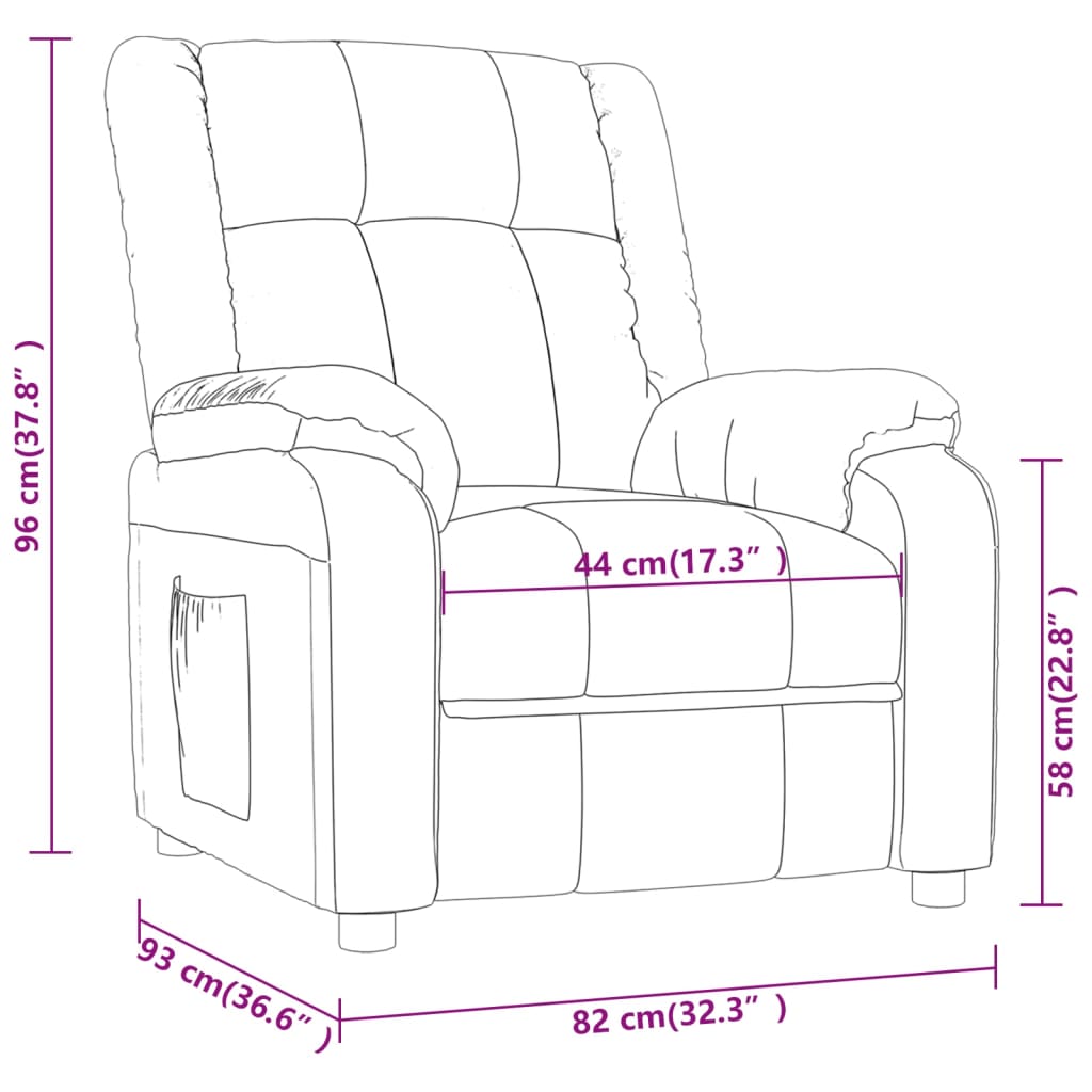 Fauteuil inclinable Gris foncé Tissu