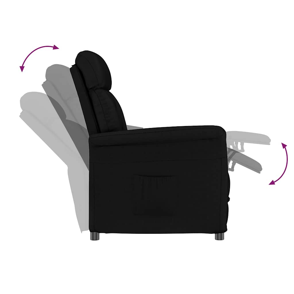 Fauteuil inclinable noir Noir 70.5 x 96.5 x 95 cm Faux cuir
