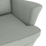 Fauteuil à bascule à oreilles en velours gris clair bois massif