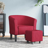 Chaise cabriolet avec repose-pied rouge bordeaux tissu