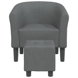 Chaise cabriolet avec repose-pied gris foncé tissu