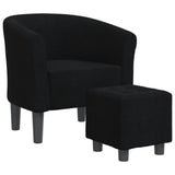 Chaise cabriolet avec repose-pied noir tissu