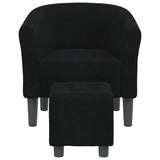 Chaise cabriolet avec repose-pied noir tissu