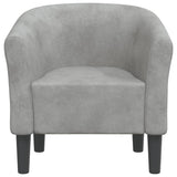 Chaise cabriolet gris clair velours